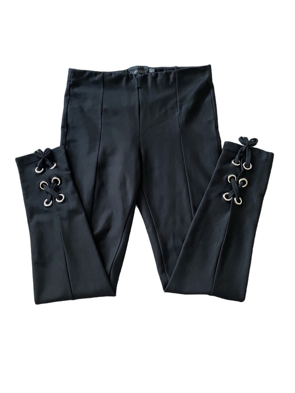Frank Lyman Design Black Lace-up Detail Legging Pants Sz M